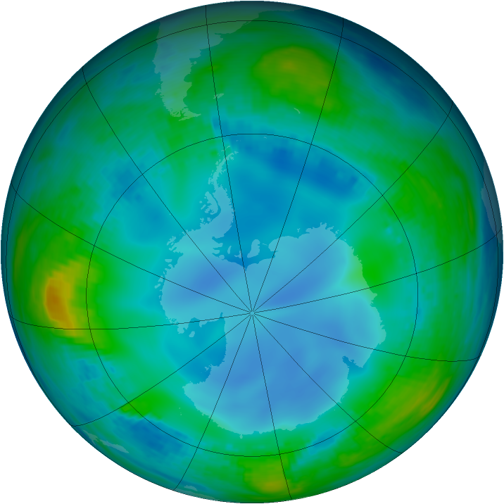 Antarctic ozone map for 26 May 1988